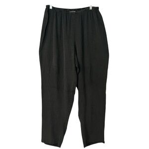 CITRON SANTA MONICA Textured Pull On Pants Silk Spandex Black Size 0X